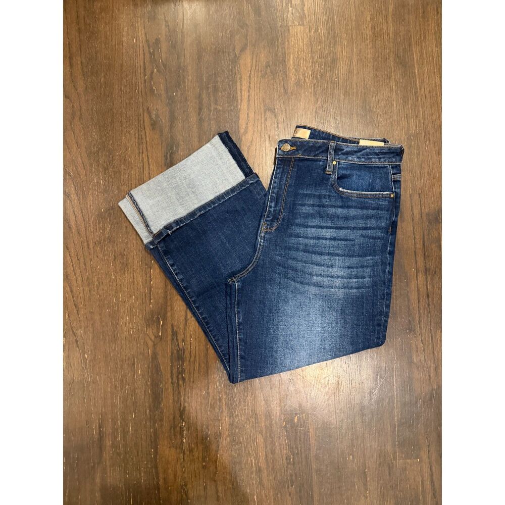 NWT KUT from the Kloth Sienna High Rise Straight Jean with Cuffed Bottom - Picture 2 of 7